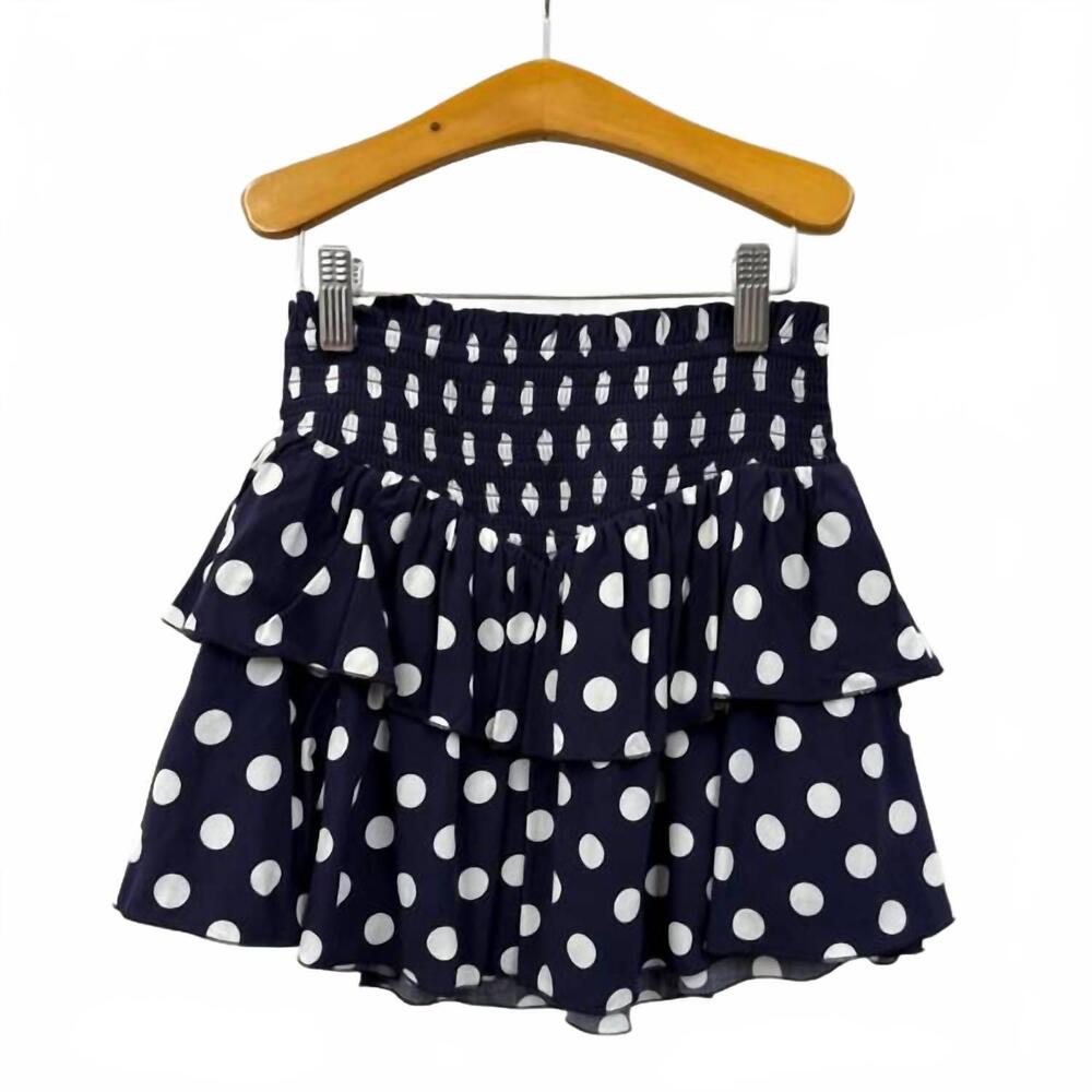 NEW KATIE J NYC junior's brooke dot skirt in navy blue